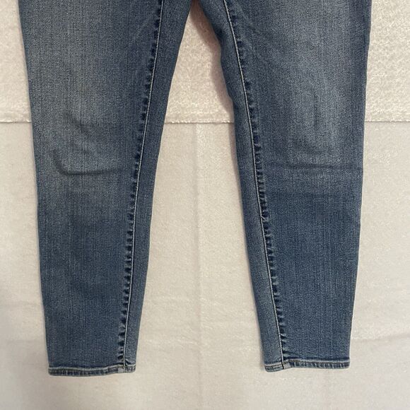Madewell Jeans Women’s 27 Blue Medium Wash 9” Mid-Rise Skinny Crop Button Fly - Picture 4 of 11